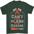 Plans In the Garage Carpenter DIY Tradesman Mens T-Shirt 100% Cotton Forest Green