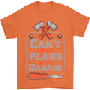 Plans In the Garage Carpenter DIY Tradesman Mens T-Shirt 100% Cotton Orange