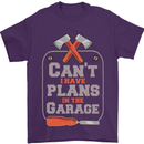 Plans In the Garage Carpenter DIY Tradesman Mens T-Shirt 100% Cotton Purple