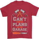 Plans In the Garage Carpenter DIY Tradesman Mens T-Shirt 100% Cotton Red