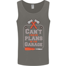 Plans In the Garage Carpenter DIY Tradesman Mens Vest Tank Top Charcoal