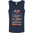 Plans In the Garage Carpenter DIY Tradesman Mens Vest Tank Top Navy Blue