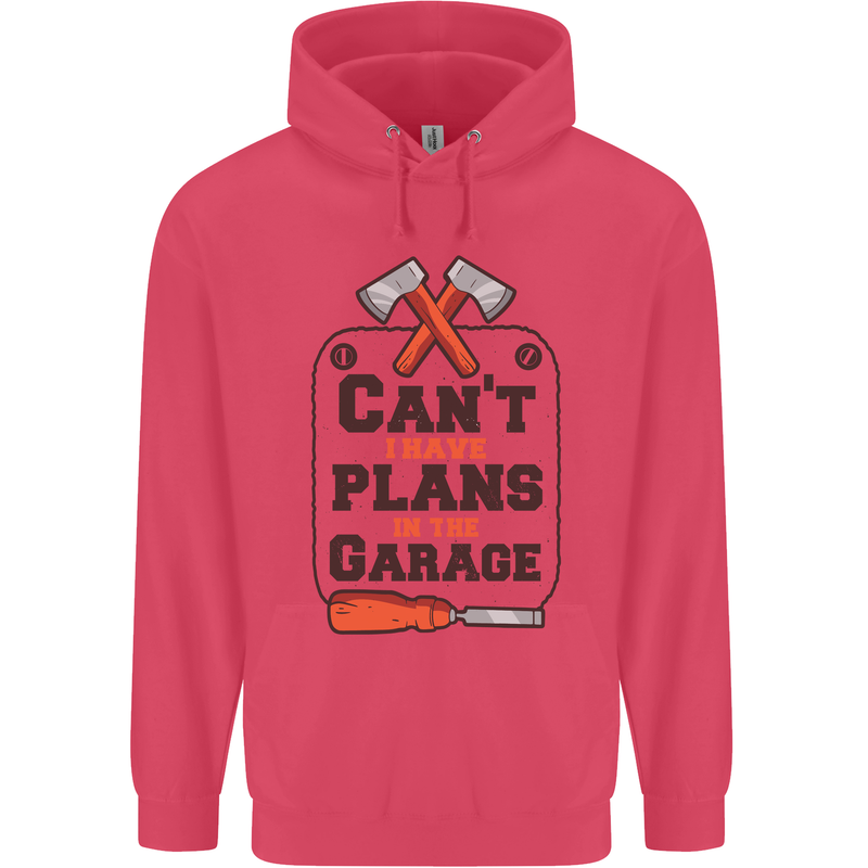 Plans In the Garage Carpentry DIY Tradesman Childrens Kids Hoodie Heliconia