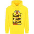 Plans In the Garage Carpentry DIY Tradesman Childrens Kids Hoodie Yellow