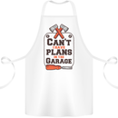 Plans In the Garage Carpentry DIY Tradesman Cotton Apron 100% Organic White
