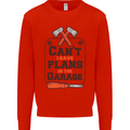 Plans In the Garage Carpentry DIY Tradesman Kids Sweatshirt Jumper Bright Red