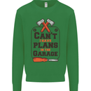 Plans In the Garage Carpentry DIY Tradesman Kids Sweatshirt Jumper Irish Green