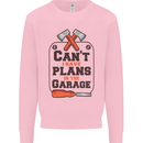 Plans In the Garage Carpentry DIY Tradesman Kids Sweatshirt Jumper Light Pink