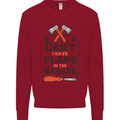 Plans In the Garage Carpentry DIY Tradesman Kids Sweatshirt Jumper Red