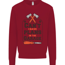 Plans In the Garage Carpentry DIY Tradesman Kids Sweatshirt Jumper Red