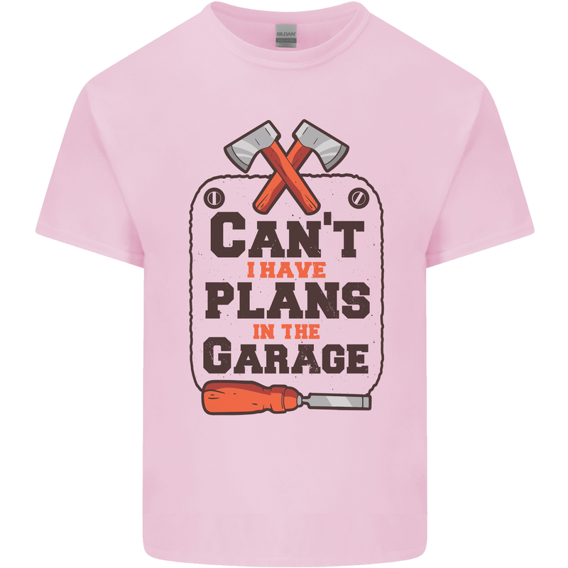 Plans In the Garage Carpentry DIY Tradesman Kids T-Shirt Childrens Light Pink