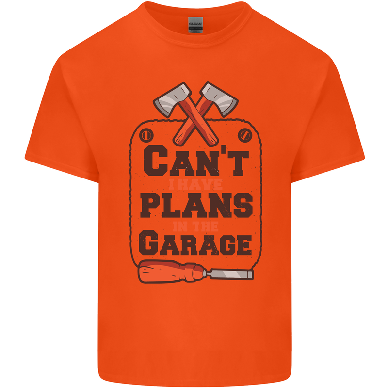 Plans In the Garage Carpentry DIY Tradesman Kids T-Shirt Childrens Orange