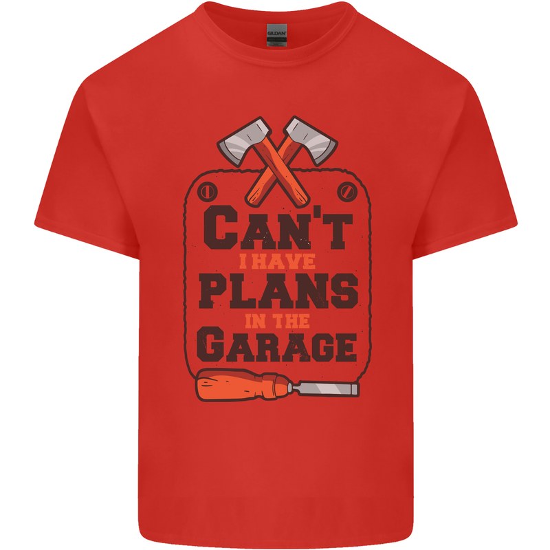 Plans In the Garage Carpentry DIY Tradesman Kids T-Shirt Childrens Red