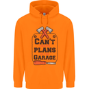 Plans In the Garage Carpentry DIY Tradesman Mens 80% Cotton Hoodie Orange