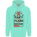 Plans In the Garage Carpentry DIY Tradesman Mens 80% Cotton Hoodie Peppermint