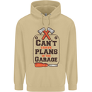 Plans In the Garage Carpentry DIY Tradesman Mens 80% Cotton Hoodie Sand