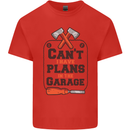 Plans In the Garage Carpentry DIY Tradesman Mens Cotton T-Shirt Tee Top Red