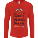 Plans In the Garage Carpentry DIY Tradesman Mens Long Sleeve T-Shirt Red