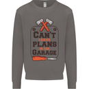 Plans In the Garage Carpentry DIY Tradesman Mens Sweatshirt Jumper Charcoal