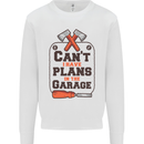 Plans In the Garage Carpentry DIY Tradesman Mens Sweatshirt Jumper White