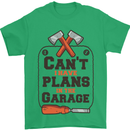 Plans In the Garage Carpentry DIY Tradesman Mens T-Shirt 100% Cotton Irish Green