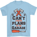 Plans In the Garage Carpentry DIY Tradesman Mens T-Shirt 100% Cotton Light Blue