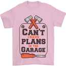 Plans In the Garage Carpentry DIY Tradesman Mens T-Shirt 100% Cotton Light Pink