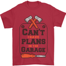 Plans In the Garage Carpentry DIY Tradesman Mens T-Shirt 100% Cotton Red