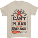 Plans In the Garage Carpentry DIY Tradesman Mens T-Shirt 100% Cotton Sand