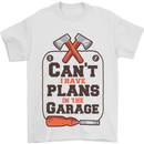 Plans In the Garage Carpentry DIY Tradesman Mens T-Shirt 100% Cotton White