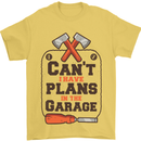 Plans In the Garage Carpentry DIY Tradesman Mens T-Shirt 100% Cotton Yellow