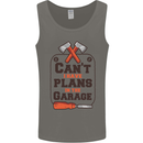 Plans In the Garage Carpentry DIY Tradesman Mens Vest Tank Top Charcoal