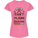 Plans In the Garage Carpentry DIY Tradesman Womens Petite Cut T-Shirt Azalea