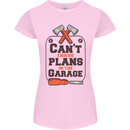 Plans In the Garage Carpentry DIY Tradesman Womens Petite Cut T-Shirt Light Pink