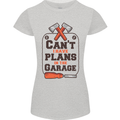 Plans In the Garage Carpentry DIY Tradesman Womens Petite Cut T-Shirt Sports Grey