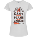 Plans In the Garage Carpentry DIY Tradesman Womens Petite Cut T-Shirt White
