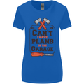 Plans In the Garage Carpentry DIY Tradesman Womens Wider Cut T-Shirt Royal Blue