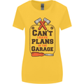 Plans In the Garage Carpentry DIY Tradesman Womens Wider Cut T-Shirt Yellow