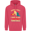 Plans With My Turntable DJ DJing Childrens Kids Hoodie Heliconia