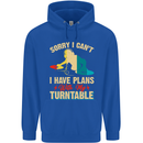 Plans With My Turntable DJ DJing Childrens Kids Hoodie Royal Blue
