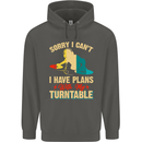 Plans With My Turntable DJ DJing Childrens Kids Hoodie Storm Grey