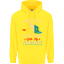 Plans With My Turntable DJ DJing Childrens Kids Hoodie Yellow