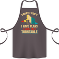 Plans With My Turntable DJ DJing Cotton Apron 100% Organic Dark Grey