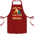 Plans With My Turntable DJ DJing Cotton Apron 100% Organic Maroon
