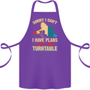 Plans With My Turntable DJ DJing Cotton Apron 100% Organic Purple