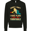 Plans With My Turntable DJ DJing Kids Sweatshirt Jumper Black