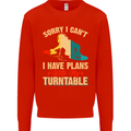 Plans With My Turntable DJ DJing Kids Sweatshirt Jumper Bright Red