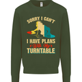 Plans With My Turntable DJ DJing Kids Sweatshirt Jumper Forest Green