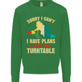 Plans With My Turntable DJ DJing Kids Sweatshirt Jumper Irish Green