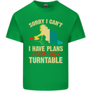 Plans With My Turntable DJ DJing Kids T-Shirt Childrens Irish Green
